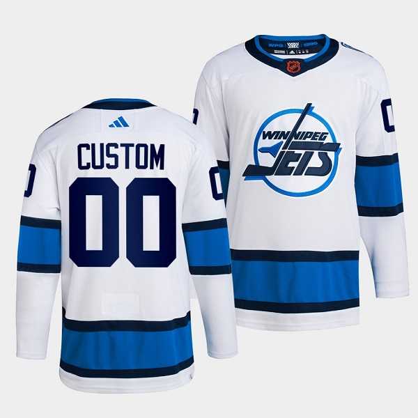 Mens Winnipeg Jets Custom White 2022 Reverse Retro Stitched Jersey